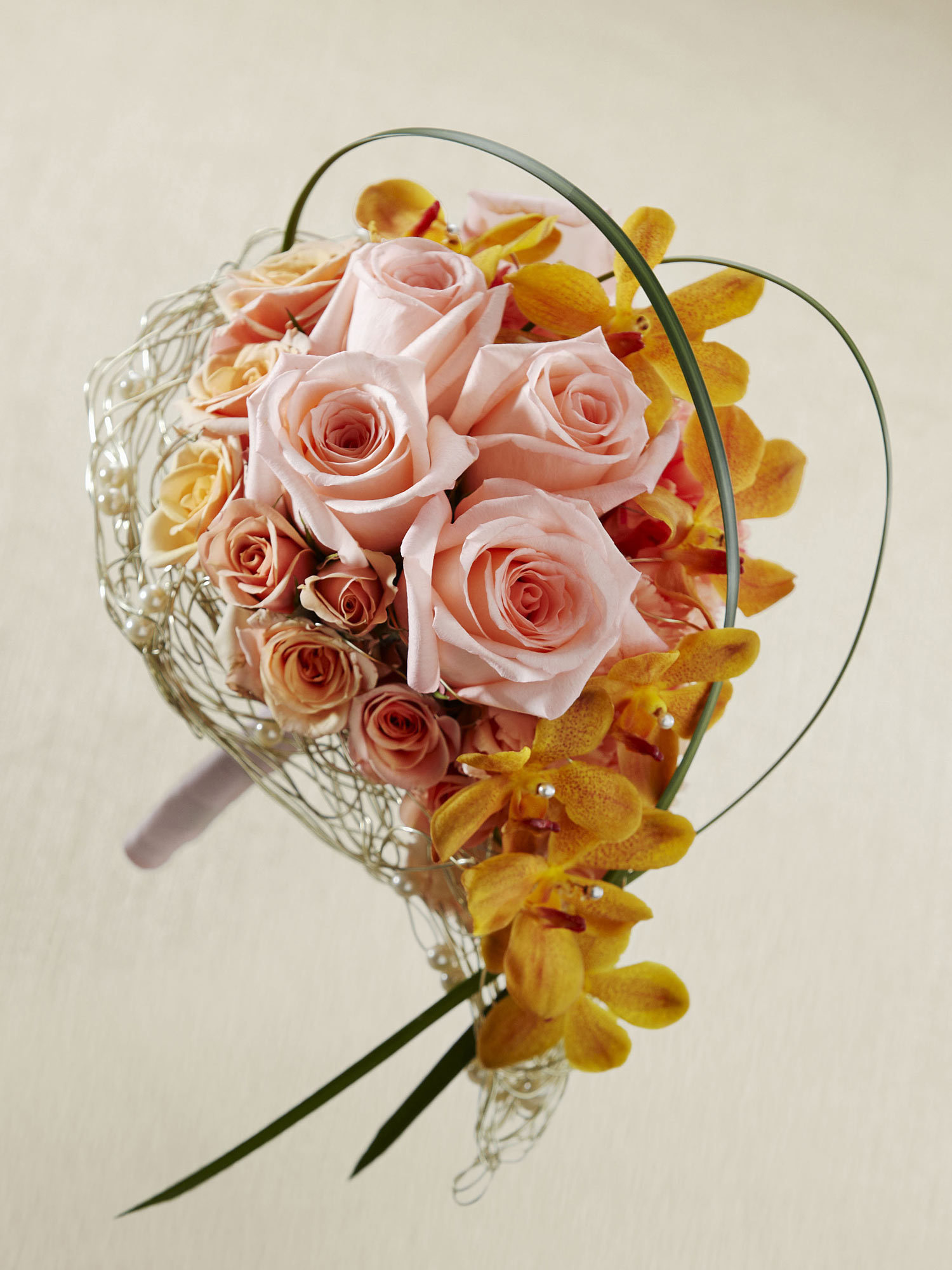 Peach Waterfall Bouquet-0