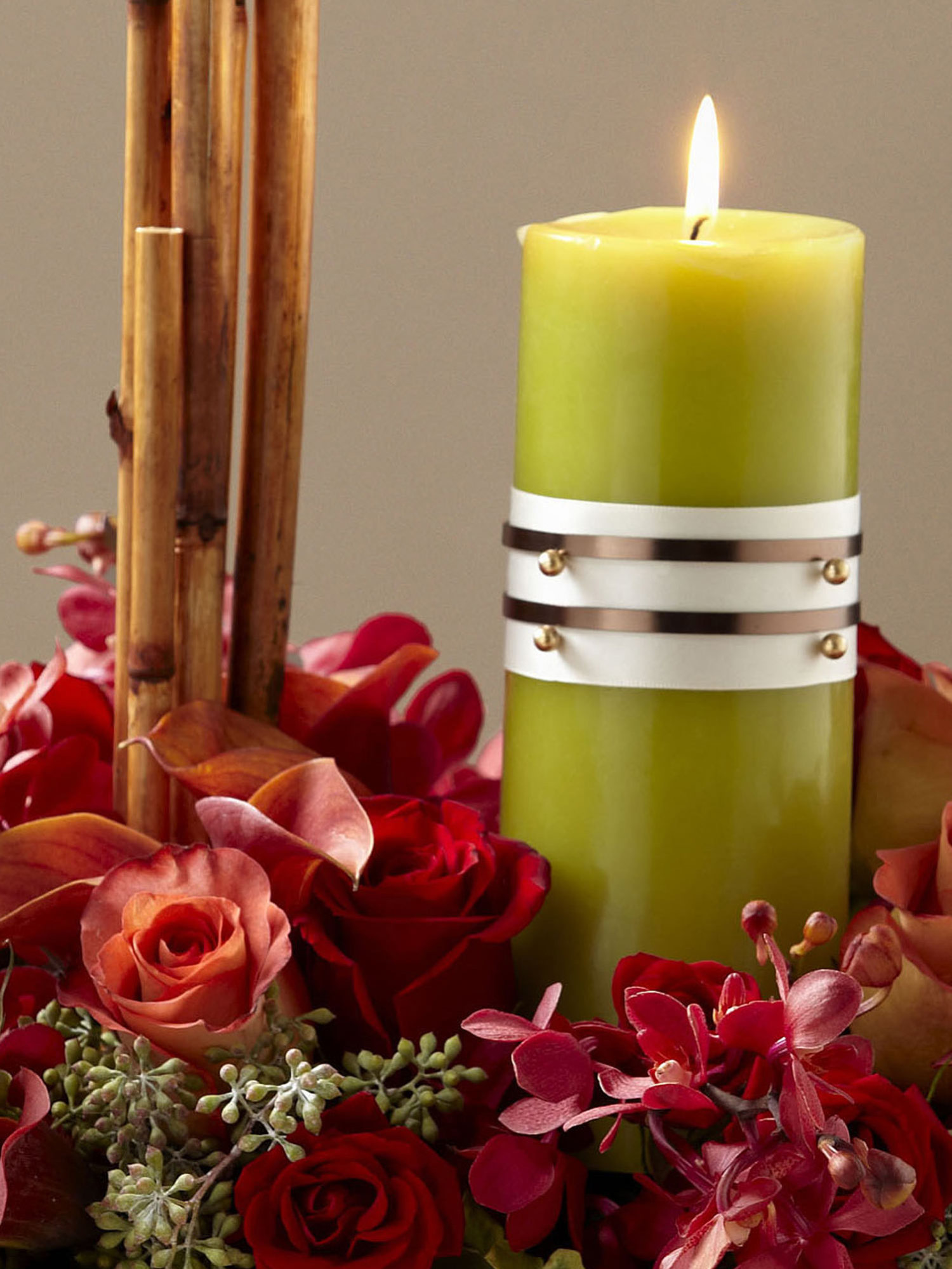 Rich Red Candle Arrangement-8830