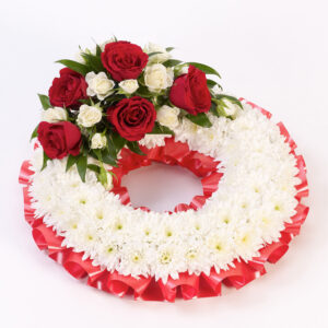Traditional Wreath - Pink Red & White